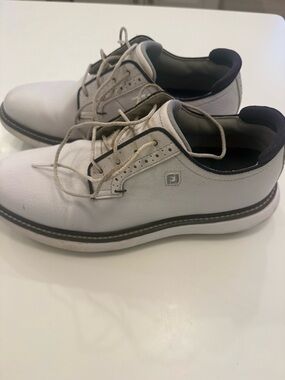 FootJoy White and Black Leather Men's Golf Shoes